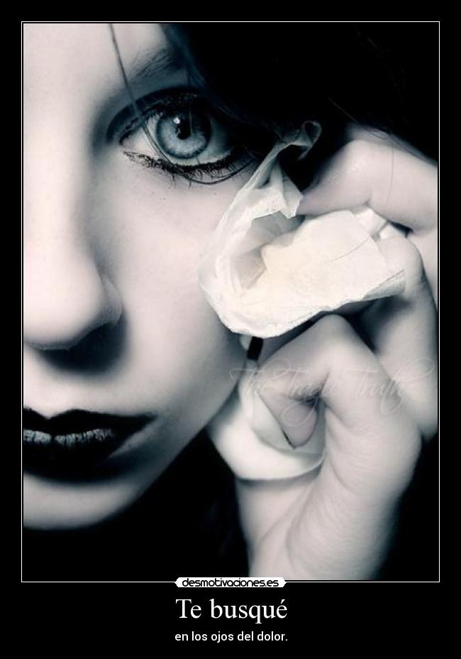 Te busqué - en los ojos del dolor.