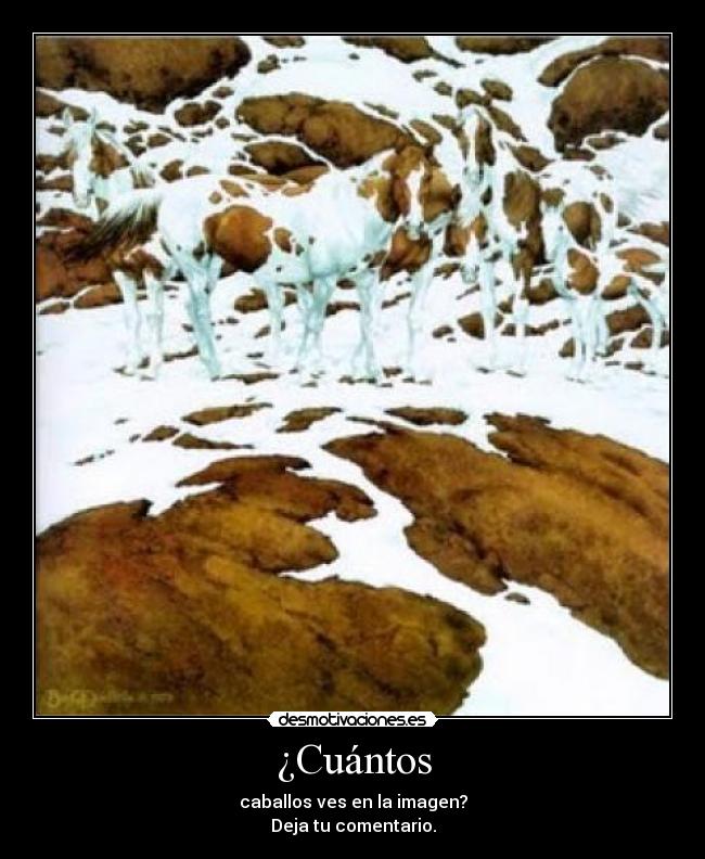 ¿Cuántos - caballos ves en la imagen?
Deja tu comentario.