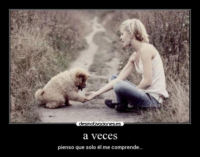 a veces - pienso que solo él me comprende...