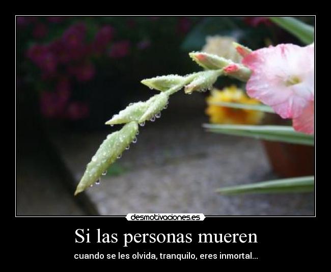 Si las personas mueren - cuando se les olvida, tranquilo, eres inmortal...