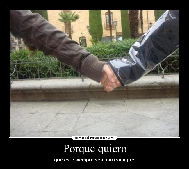 Porque quiero - que este siempre sea para siempre.