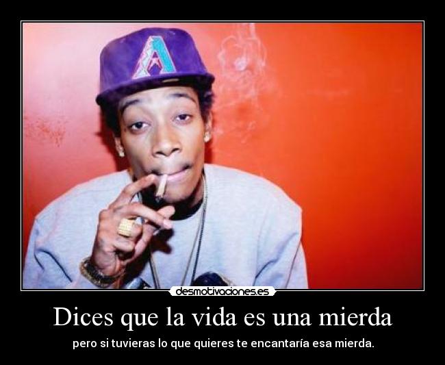 Dices que la vida es una mierda - pero si tuvieras lo que quieres te encantaría esa mierda.