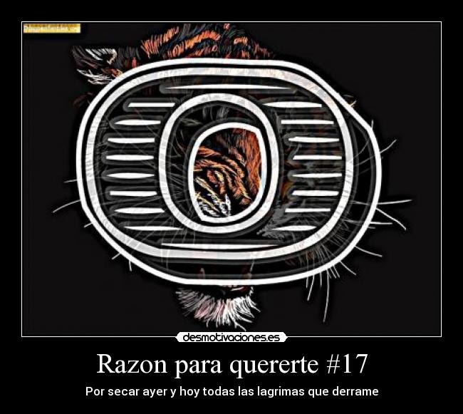 Razon para quererte #17 - Por secar ayer y hoy todas las lagrimas que derrame