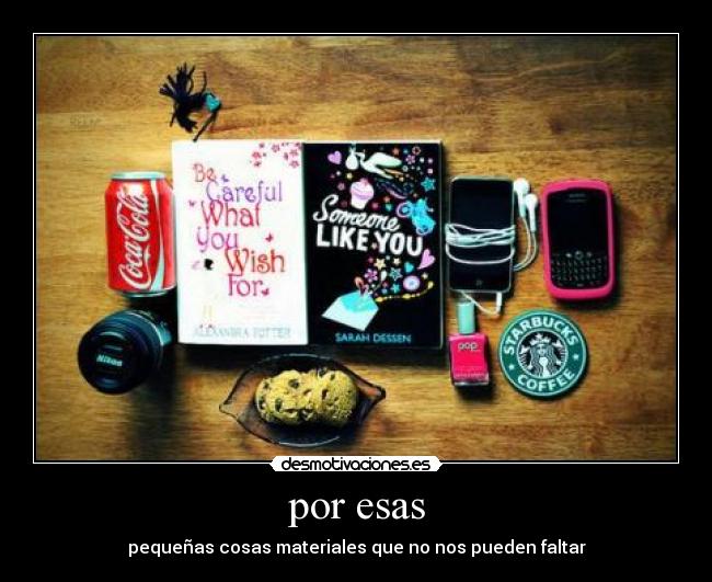 por esas - pequeñas cosas materiales que no nos pueden faltar