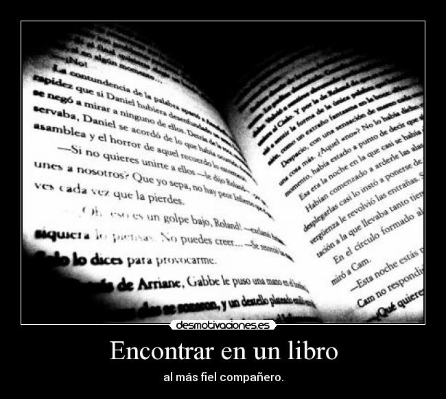 Encontrar en un libro - al más fiel compañero.