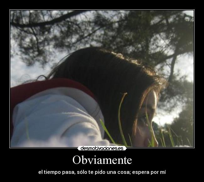 Obviamente - el tiempo pasa, sólo te pido una cosa; espera por mí