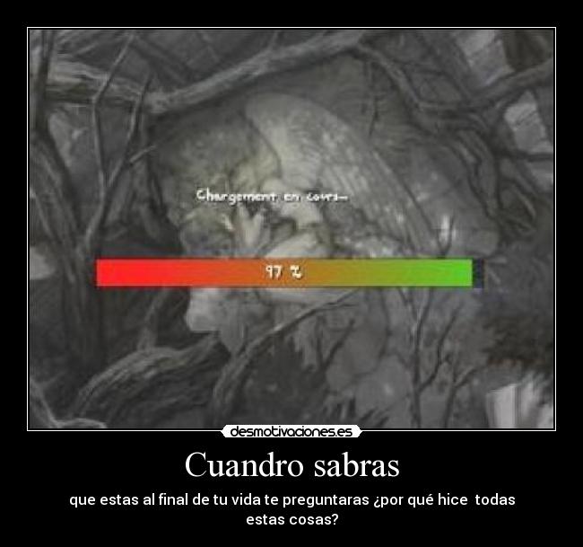 Cuandro sabras - que estas al final de tu vida te preguntaras ¿por qué hice todas estas cosas?