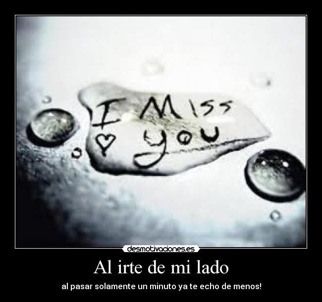 Al irte de mi lado - al pasar solamente un minuto ya te echo de menos!