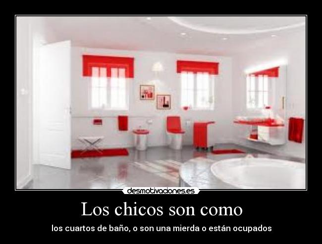 Los chicos son como - los cuartos de baño, o son una mierda o están ocupados
