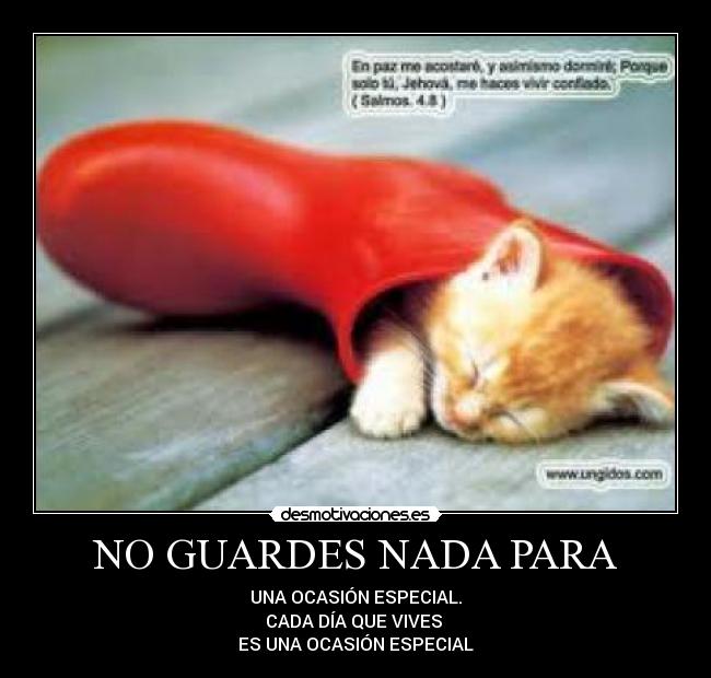 NO GUARDES NADA PARA - 