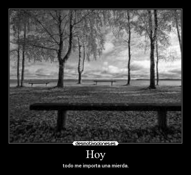 Hoy - todo me importa una mierda.