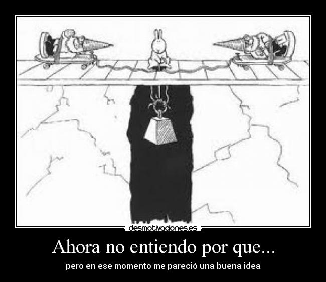 Ahora no entiendo por que... - pero en ese momento me pareció una buena idea