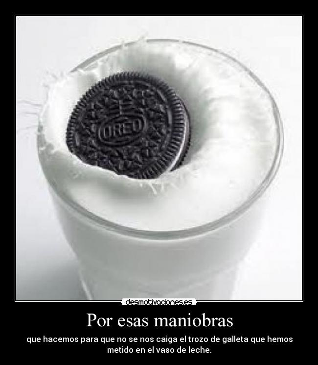 carteles vaso leche caer galleta trozo desmotivaciones