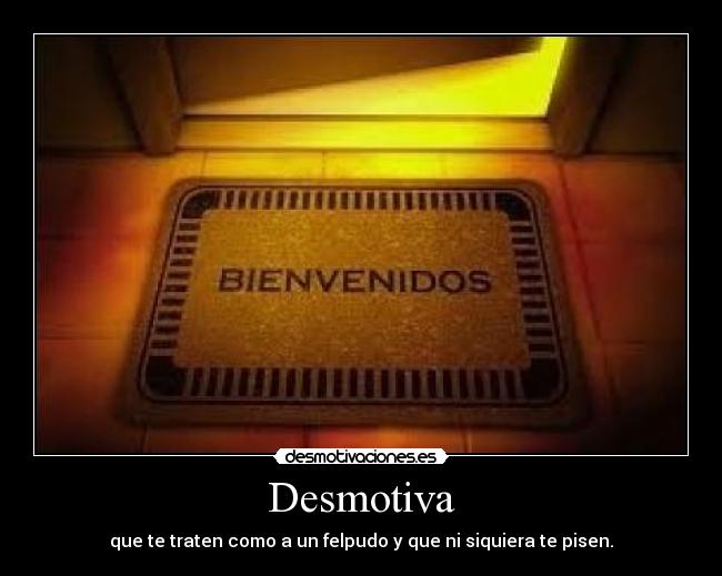 Desmotiva - que te traten como a un felpudo y que ni siquiera te pisen.