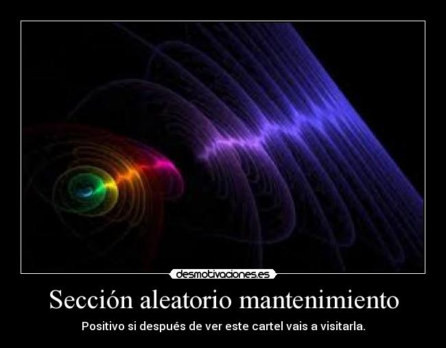 Sección aleatorio mantenimiento -