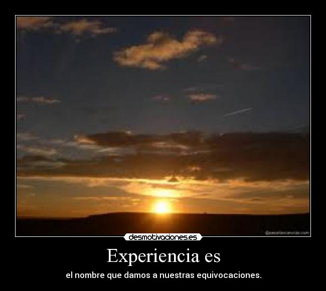 Experiencia es - el nombre que damos a nuestras equivocaciones.