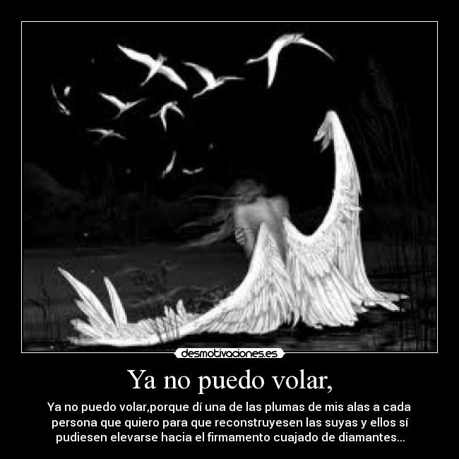 Ya no puedo volar, -