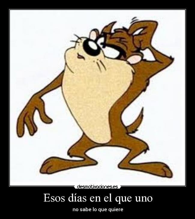 Esos días en el que uno - no sabe lo que quiere