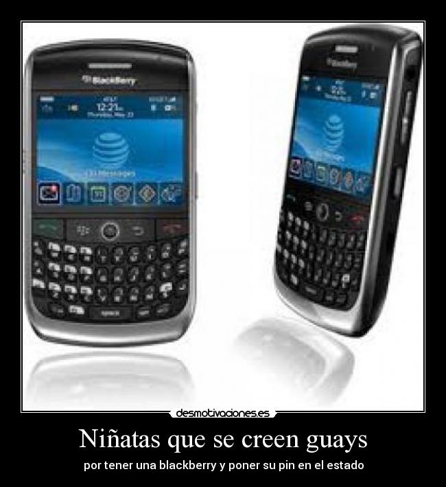 Niñatas que se creen guays - por tener una blackberry y poner su pin en el estado