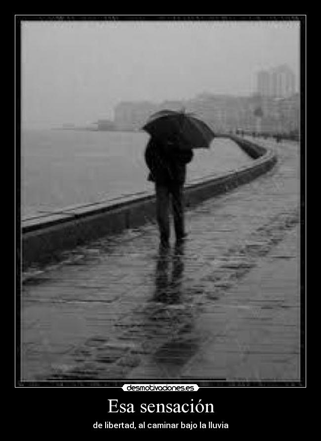 Esa sensación - de libertad, al caminar bajo la lluvia