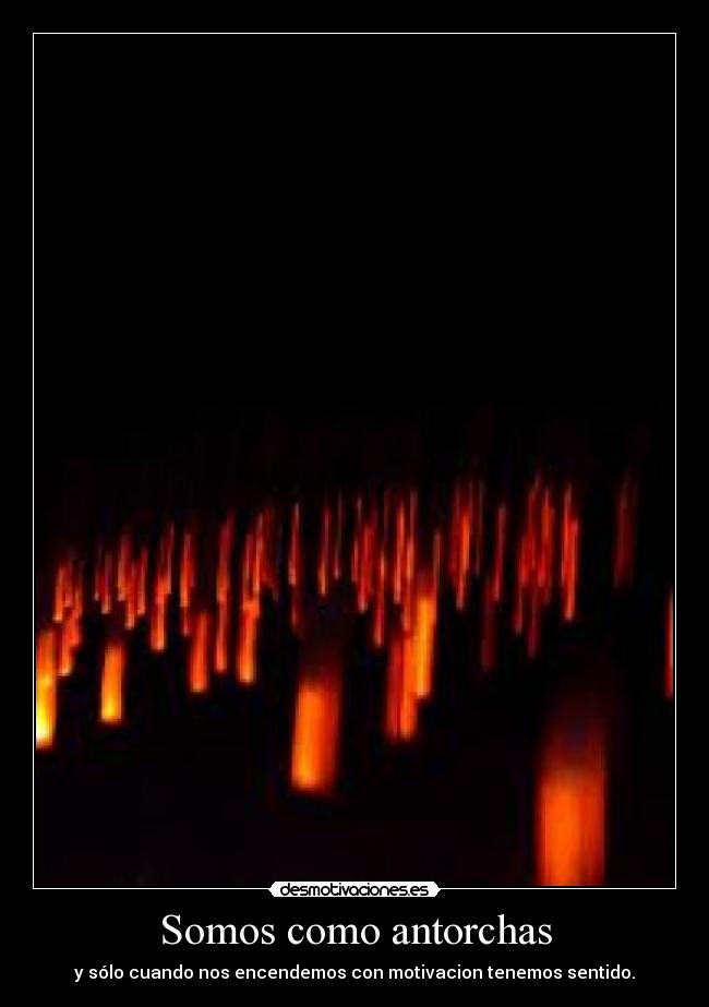 Somos como antorchas - y sólo cuando nos encendemos con motivacion tenemos sentido.