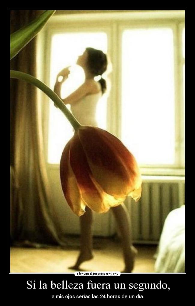 Si la belleza fuera un segundo, - a mis ojos serías las 24 horas de un día.