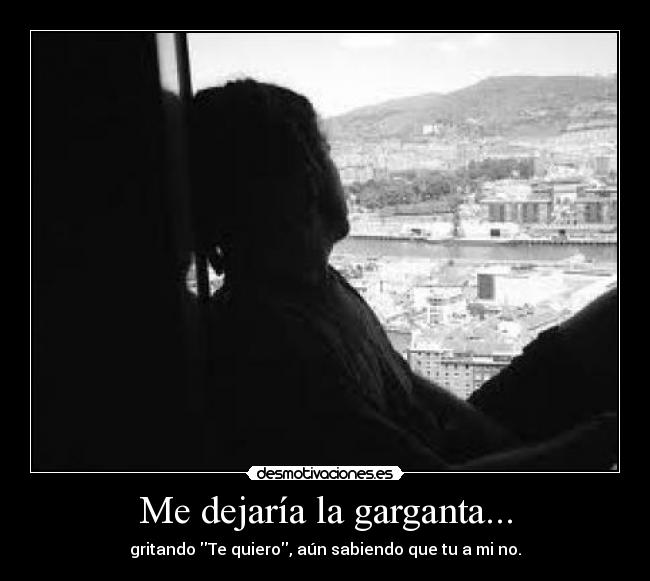 Me dejaría la garganta... - gritando Te quiero, aún sabiendo que tu a mi no.