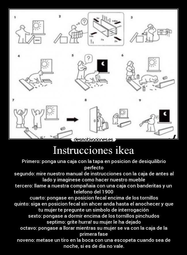 carteles ikea instrucciones muebles manual desmotivaciones