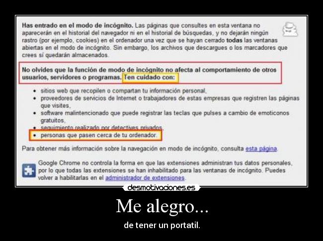 Me alegro... - de tener un portatil.