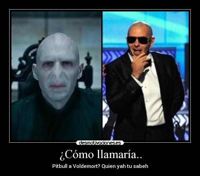 carteles como llamaria pitbull voldemort quien yah tuh sabeh desmotivaciones