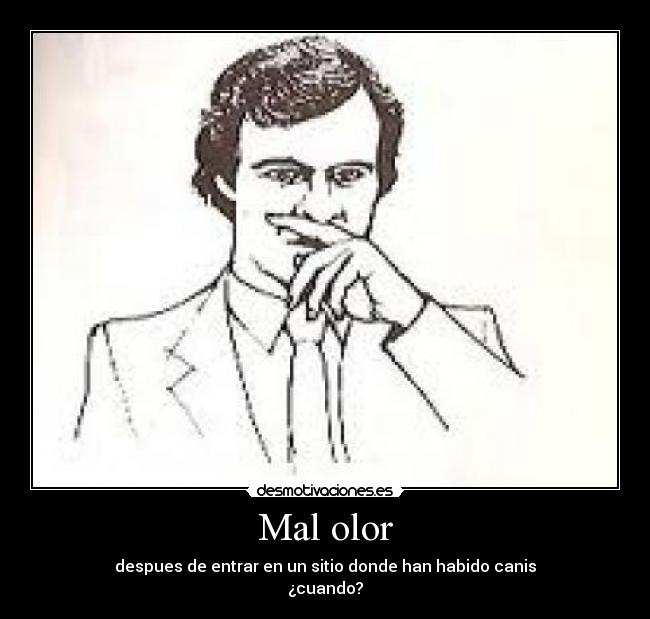 Mal olor - despues de entrar en un sitio donde han habido canis
¿cuando?