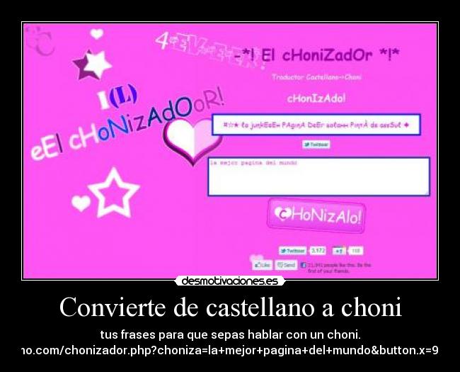 Convierte de castellano a choni -