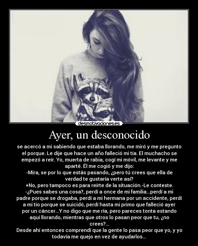 Ayer, un desconocido -