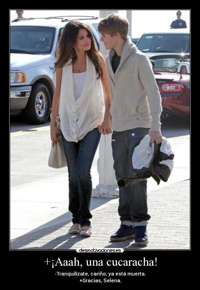 carteles justin bieber selena gomez cucarachas desmotivaciones