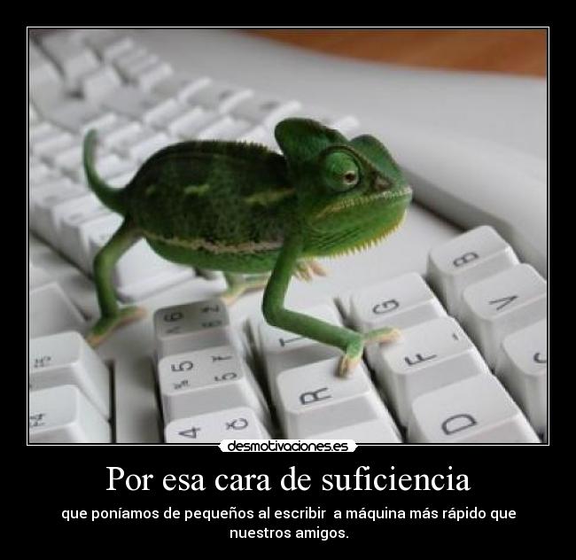 Por esa cara de suficiencia -