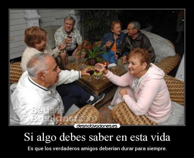Si algo debes saber en esta vida - Es que los verdaderos amigos deberían durar para siempre.
