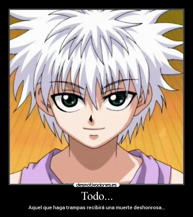 carteles hunter hunter killua etto desmotivaciones