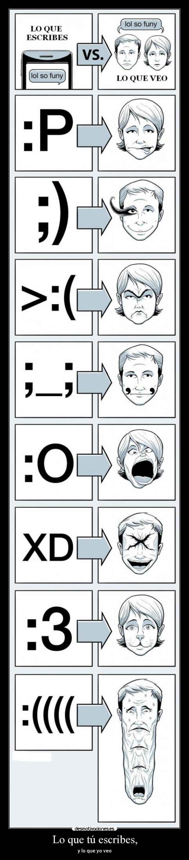 Lo que tú escribes, - y lo que yo veo