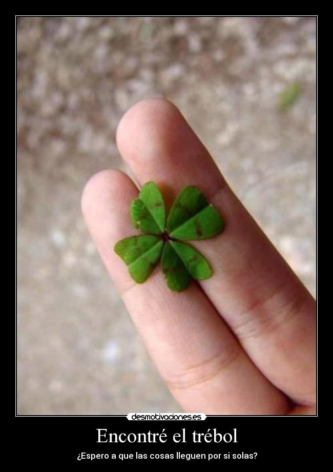 Encontré el trébol - ¿Espero a que las cosas lleguen por si solas?