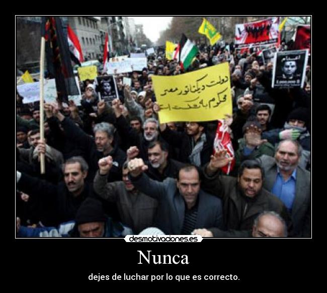 Nunca - dejes de luchar por lo que es correcto.