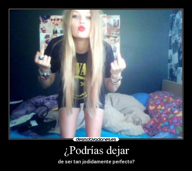 ¿Podrías dejar - de ser tan jodidamente perfecto?