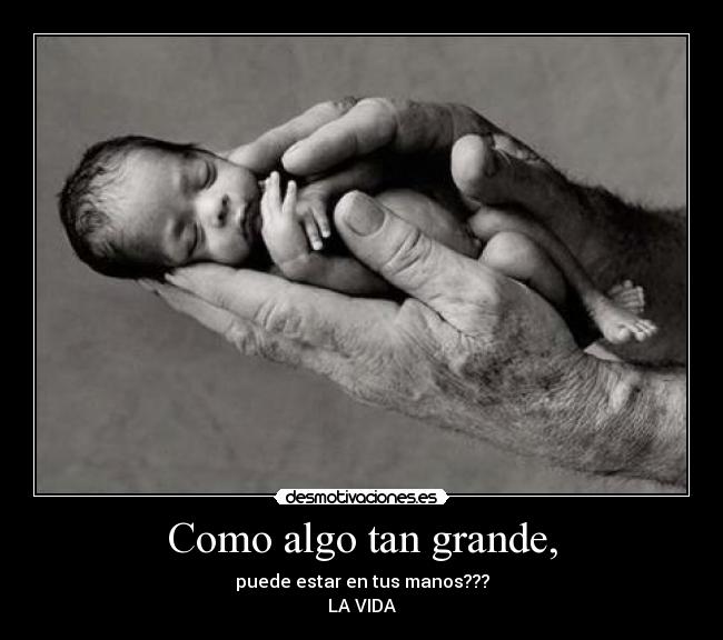 Como algo tan grande, - puede estar en tus manos???
LA VIDA