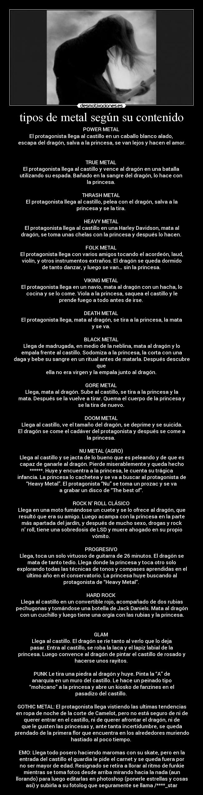 carteles metal tuiz tipos metal desmotivaciones