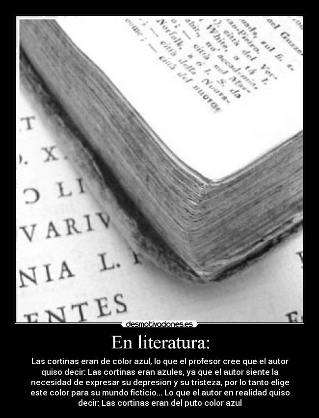 En literatura: - 