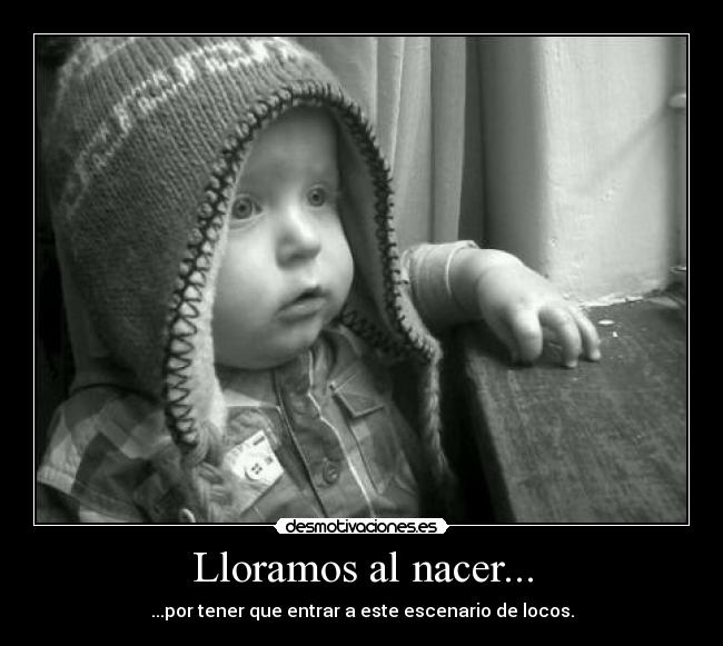 Lloramos al nacer... - ...por tener que entrar a este escenario de locos.
