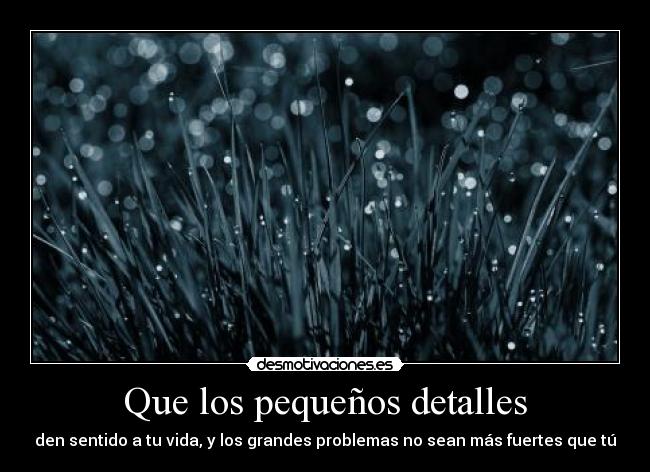 Que los pequeños detalles - 