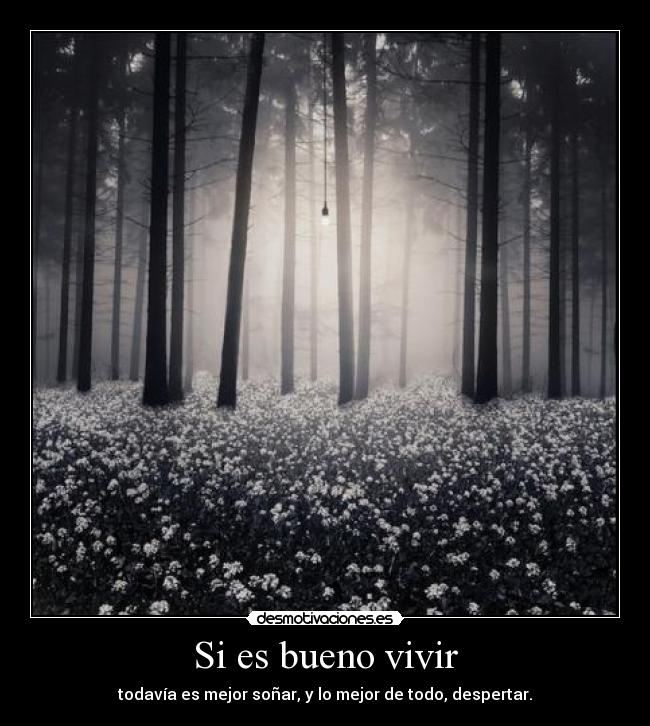 Si es bueno vivir - todavía es mejor soñar, y lo mejor de todo, despertar.