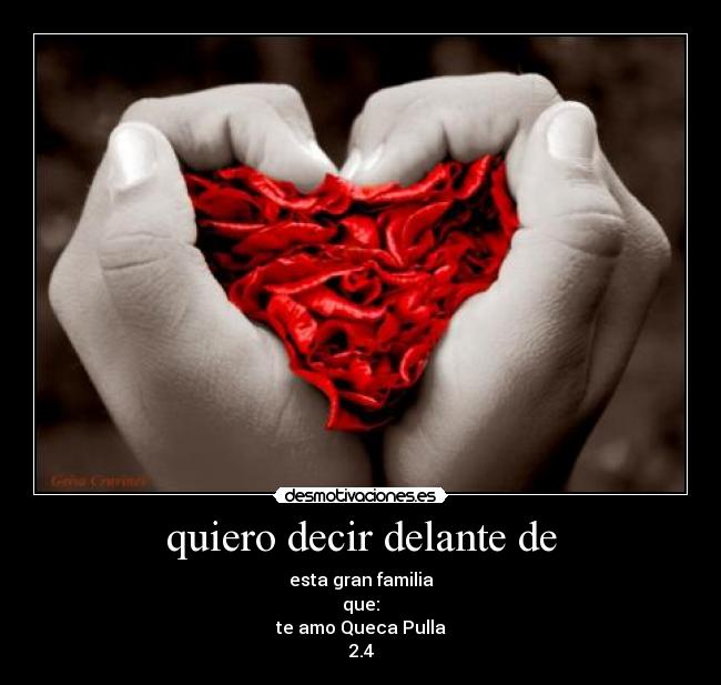quiero decir delante de - esta gran familia
que:
te amo Queca Pulla
2.4