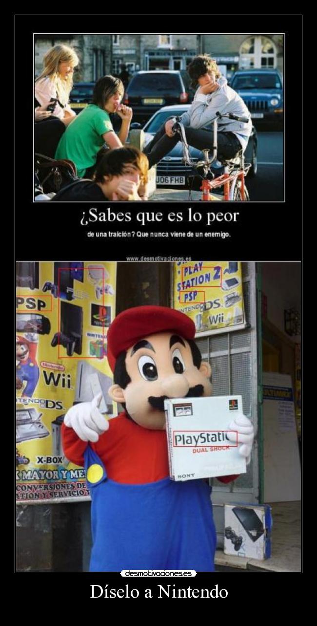 carteles diselo nintendo zony mario play station desmotivaciones