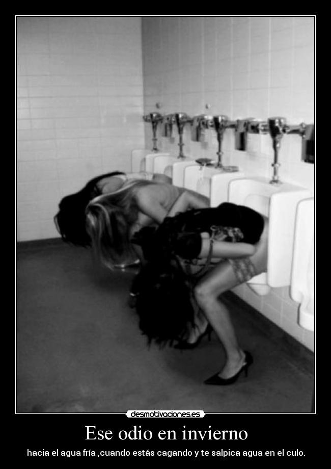 Ese odio en invierno - hacia el agua fría ,cuando estás cagando y te salpica agua en el culo.